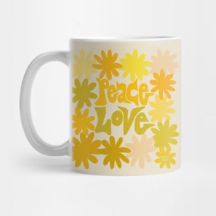 Peace Love Cheer watercolor art by Surfy Birdy Mug